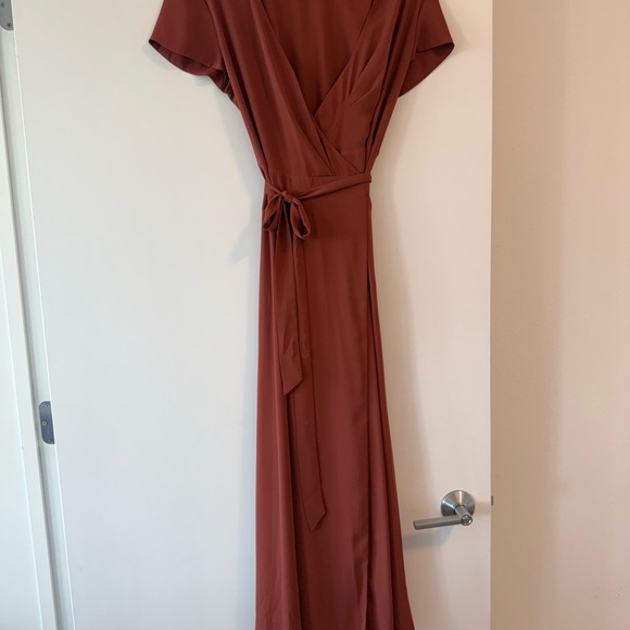 Babaton Terracotta Maxi Wrap Dress - Picture 1 of 5